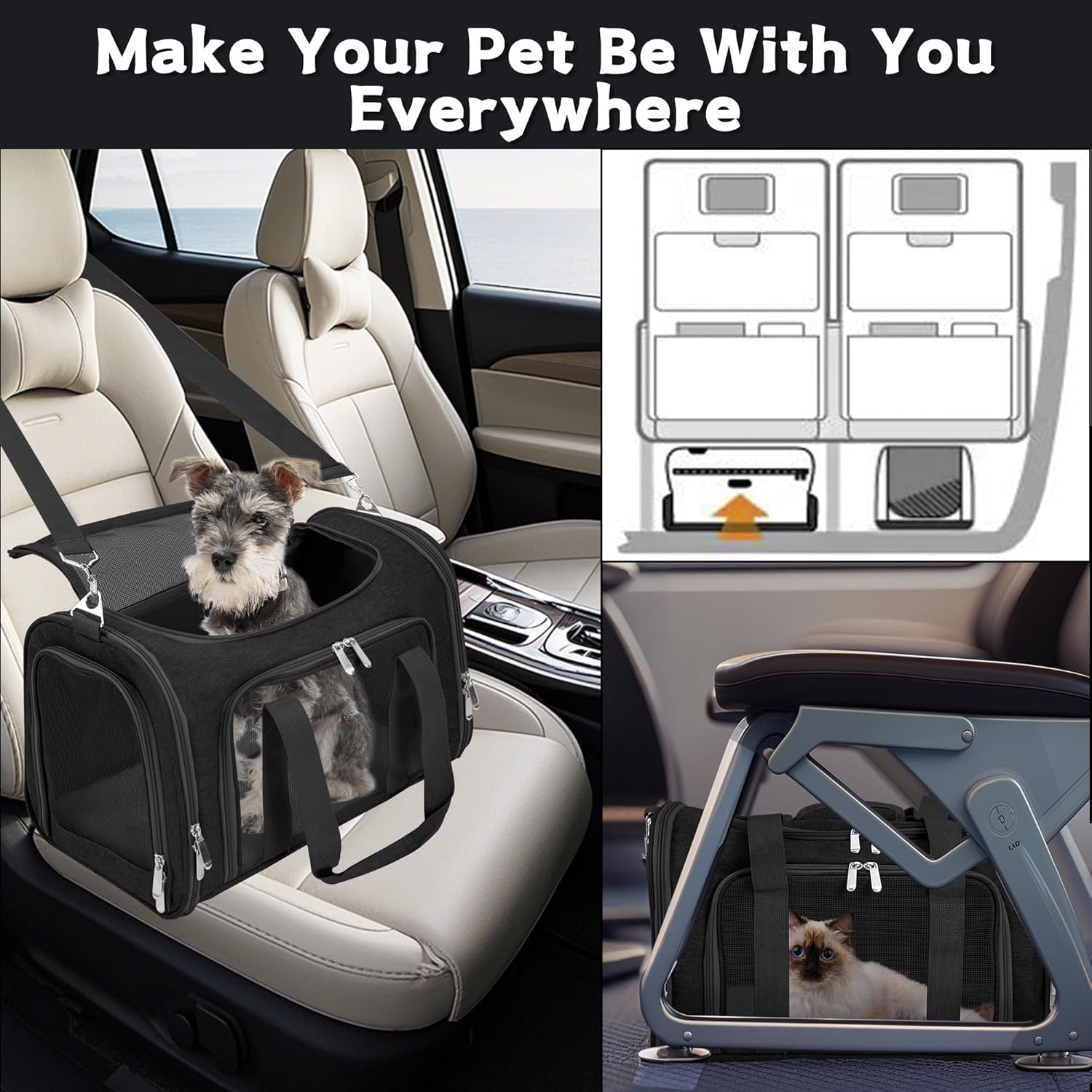 portable travel pet carrier bag – breathable oxford cloth pet travel bag (44cm) portable travel pet carrier bag – breathable oxford cloth pet travel bag (44cm)