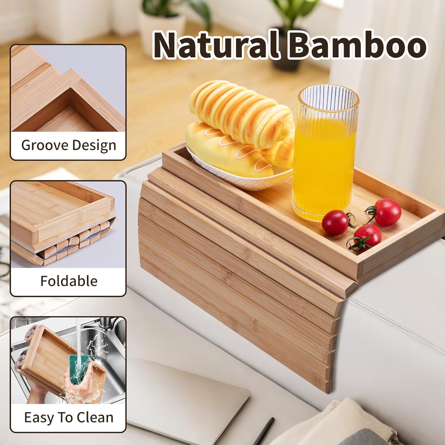 foldable bamboo sofa armrest tray6 foldable bamboo sofa armrest tray6