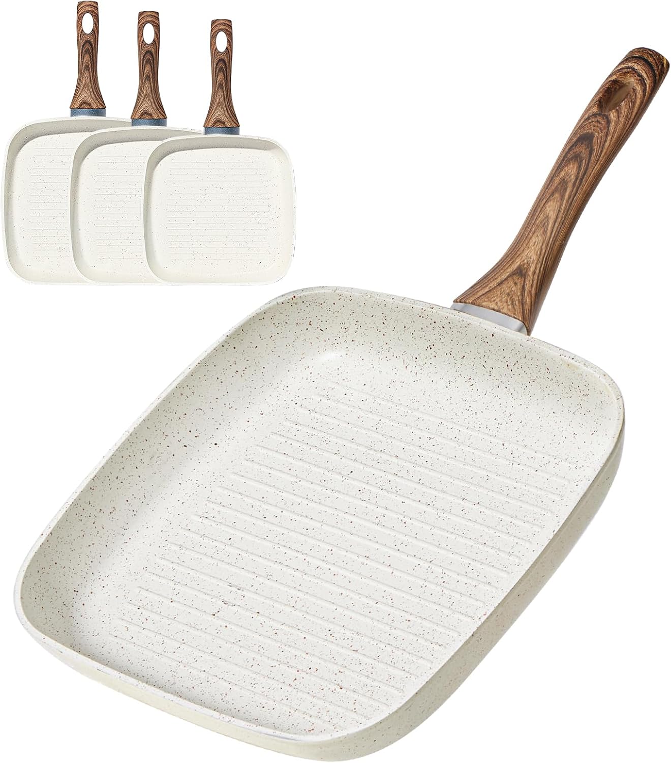 Premium Steak Frying Pan Set Non Stick Steak Frying Pan Set with Lid and Food Tong